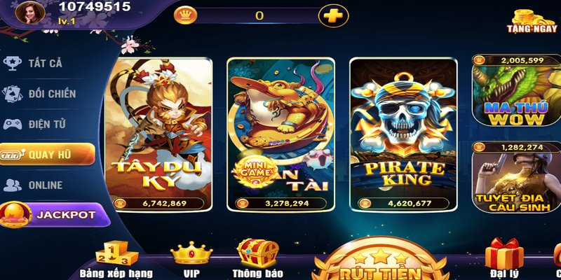 Cổng game 8US nổi bật với sự đa dạng của các tựa game quay hũ